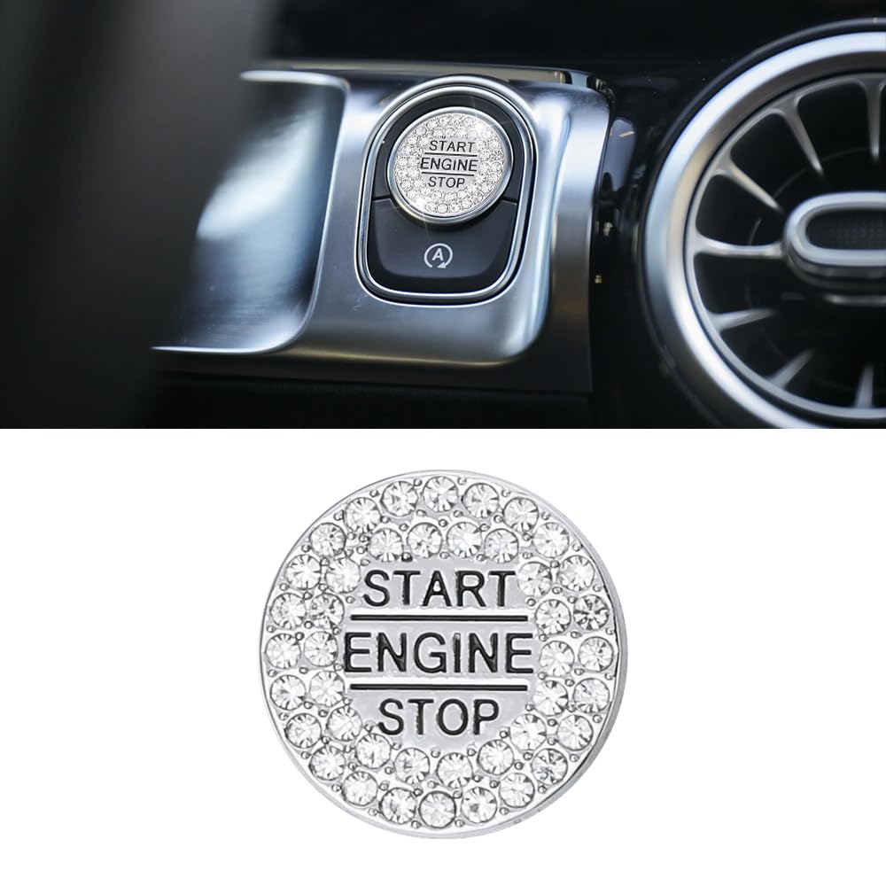 BLINGOOSE Glitzer Auto Accessoires für Mercedes Benz Start Stopp Knopf Abdeckungs Aufkleber Car Innen Dekoration für Mercedes GLB GLA CLA GLE A G Klasse Metall Crystal BLINGOOSE Glitzer Auto Accessoires für Mercedes Benz Start Stopp Knopf Abdeckungs Aufkleber Car Innen Dekoration für Mercedes GLB GLA CLA GLE A G Klasse Metall Crystal von BLINGOOSE
