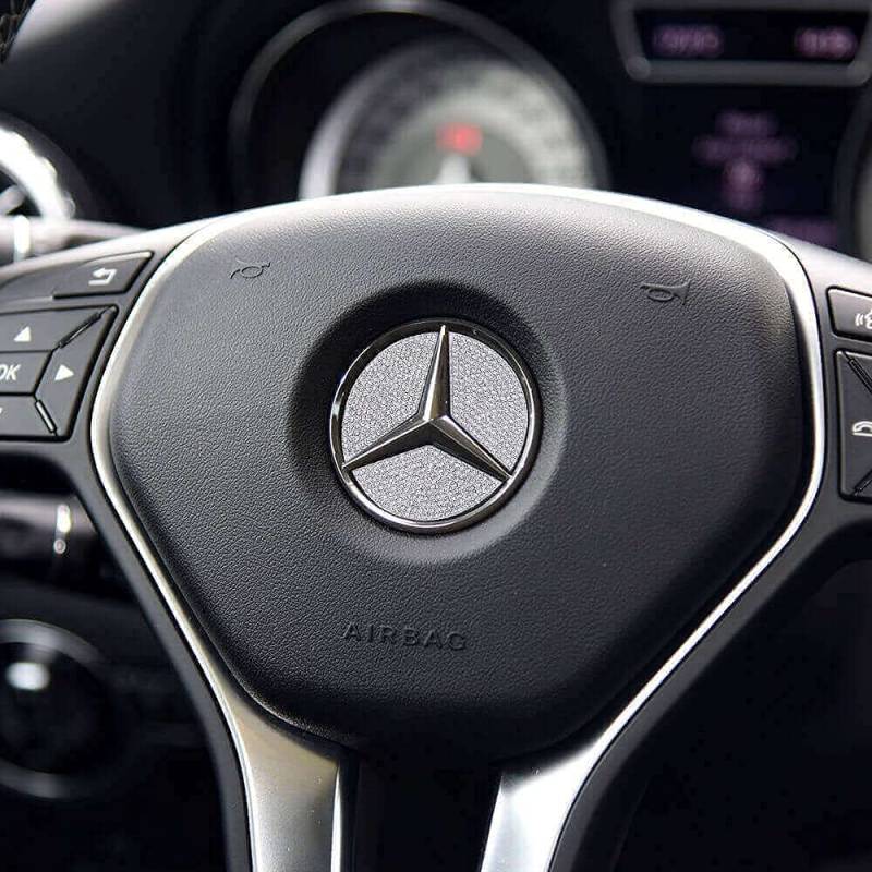 BLINGOOSE für Mercedes Auto Zubehör Bling Lenkrad Logo Abdeckung gelten für Benz A B C E G Klasse GLS CLA GLC GLK Kristall Strass 3 STÜCKE von BLINGOOSE