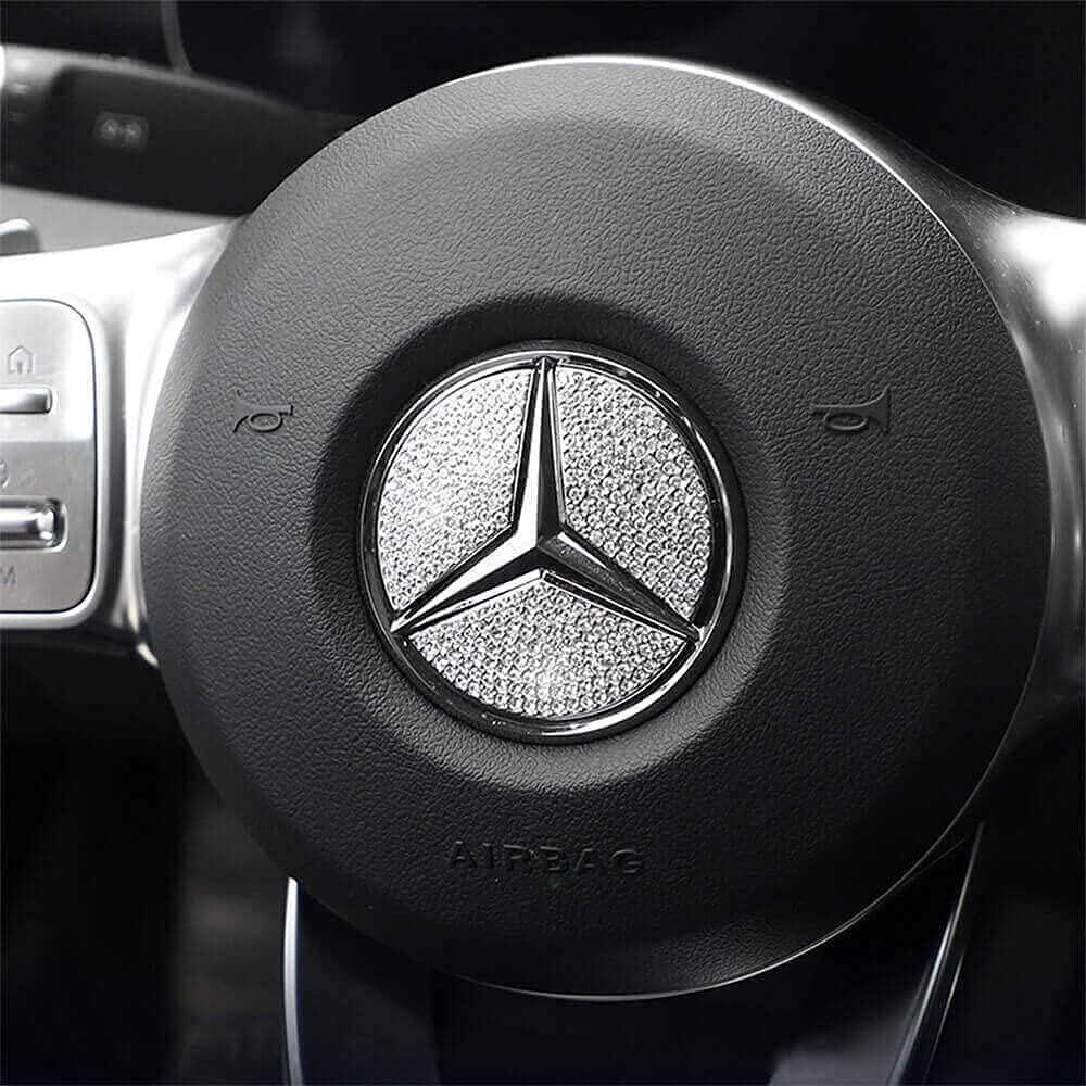BLINGOOSE für Mercedes Benz Zubehör Lenkrad Emblem Aufkleber Glitzer AMG Abziehbilder Mercedes-Benz W203 W204 W205 A B C GLC GLE GLK CLS ML von BLINGOOSE
