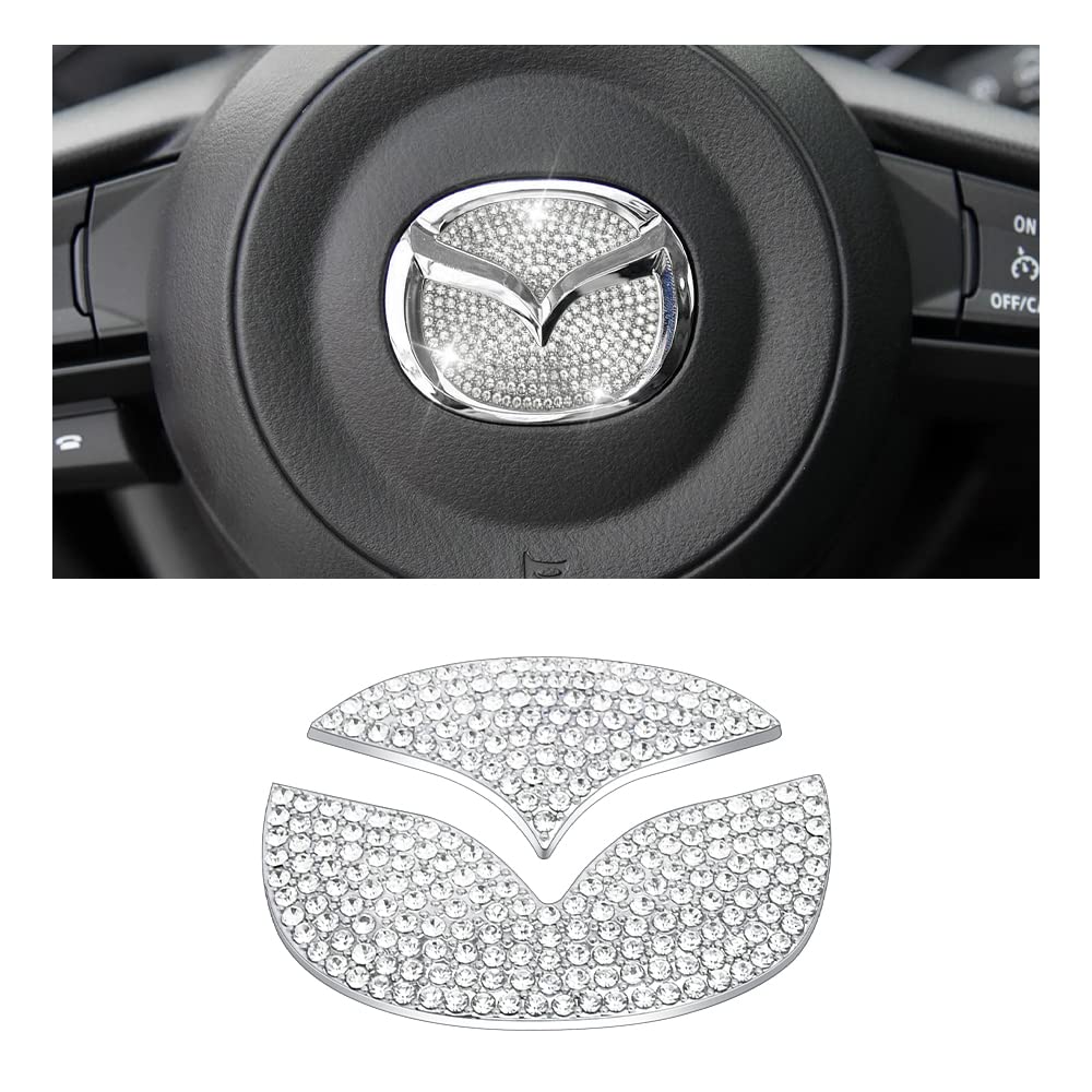 BLNGOOSE für Mazda 3 Zubehör 2 5 6 CX3 CX4 CX5 C X7 CX9 Bling Mazda Lenkrad Logo Aufkleber Diamant Auto Strass Silber 2 Stück BLNGOOSE für Mazda 3 Zubehör 2 5 6 CX3 CX4 CX5 C X7 CX9 Bling Mazda Lenkrad Logo Aufkleber Diamant Auto Strass Silber 2 Stück von BLINGOOSE