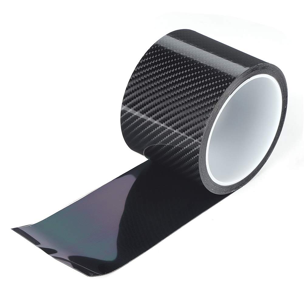 BLLBOO Auto Einstiegsleisten Kantenschutz Aufkleber,Carbon Fiber Vinyl Folie Aufkleber Roll Wrap Schwarz Autotür Selbstklebend Anti-Kratzer Aufkleber für Innen/Außenwagen Motorrad Computer(7CM*3M) von BLLBOO