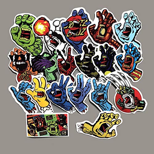 19 Stück/Lot Santa Cruz Horror Hand Graffiti Terror Aufkleber Scrapbooking Motorrad Gepäck Gitarre Skateboard wasserdichte Aufkleber von BLOUR