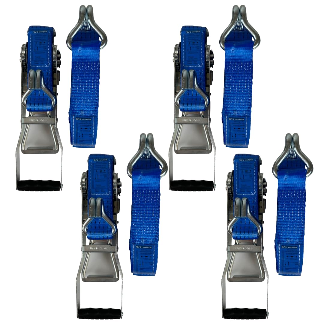 BLP Qualitäts Spanngurt Set mit 4 Stück Ergo Langhebelratsche 2.500/5.000 daN 8 m Spanngurte mit Ratsche 2 teilig mit Spitzhaken Ratschengurt Zurrgurt blau Spanngurte STF 550 daN BLP Qualitäts Spanngurt Set mit 4 Stück Ergo Langhebelratsche 2.500/5.000 daN 8 m Spanngurte mit Ratsche 2 teilig mit Spitzhaken Ratschengurt Zurrgurt blau Spanngurte STF 550 daN von BLP3