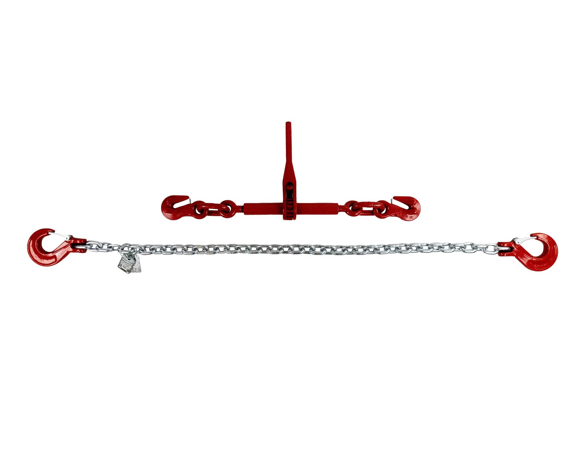 Zurrkette Güteklasse 8 2- teilige Zurkette verzinkt / 10 mm 5,5 m Spannkette mit Ratschenspanner von BLP3