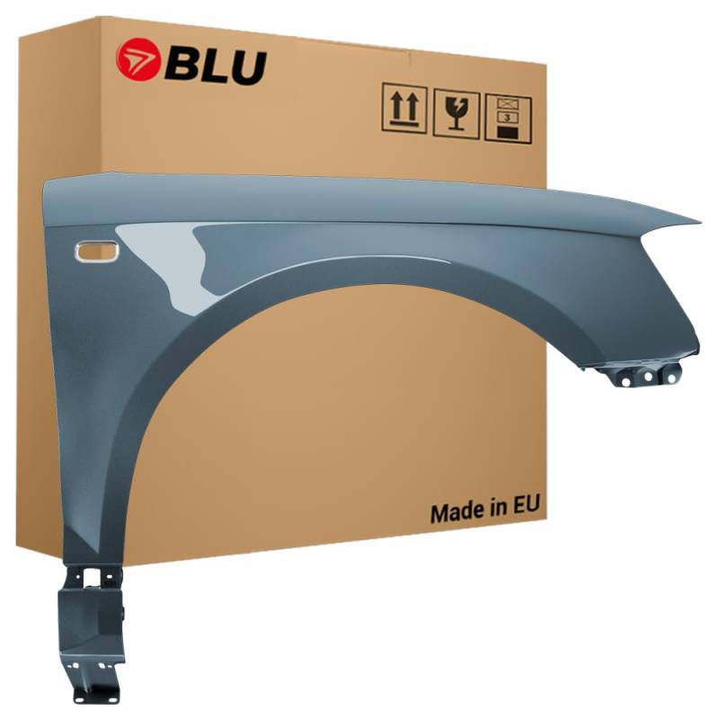BLU Kotflügel Passend für Audi A3 8P II-generation LX7Z Rechts Grau | 2003-2008 | Vorderseite Vorne | Lackiert | Einbaufertig von BLU