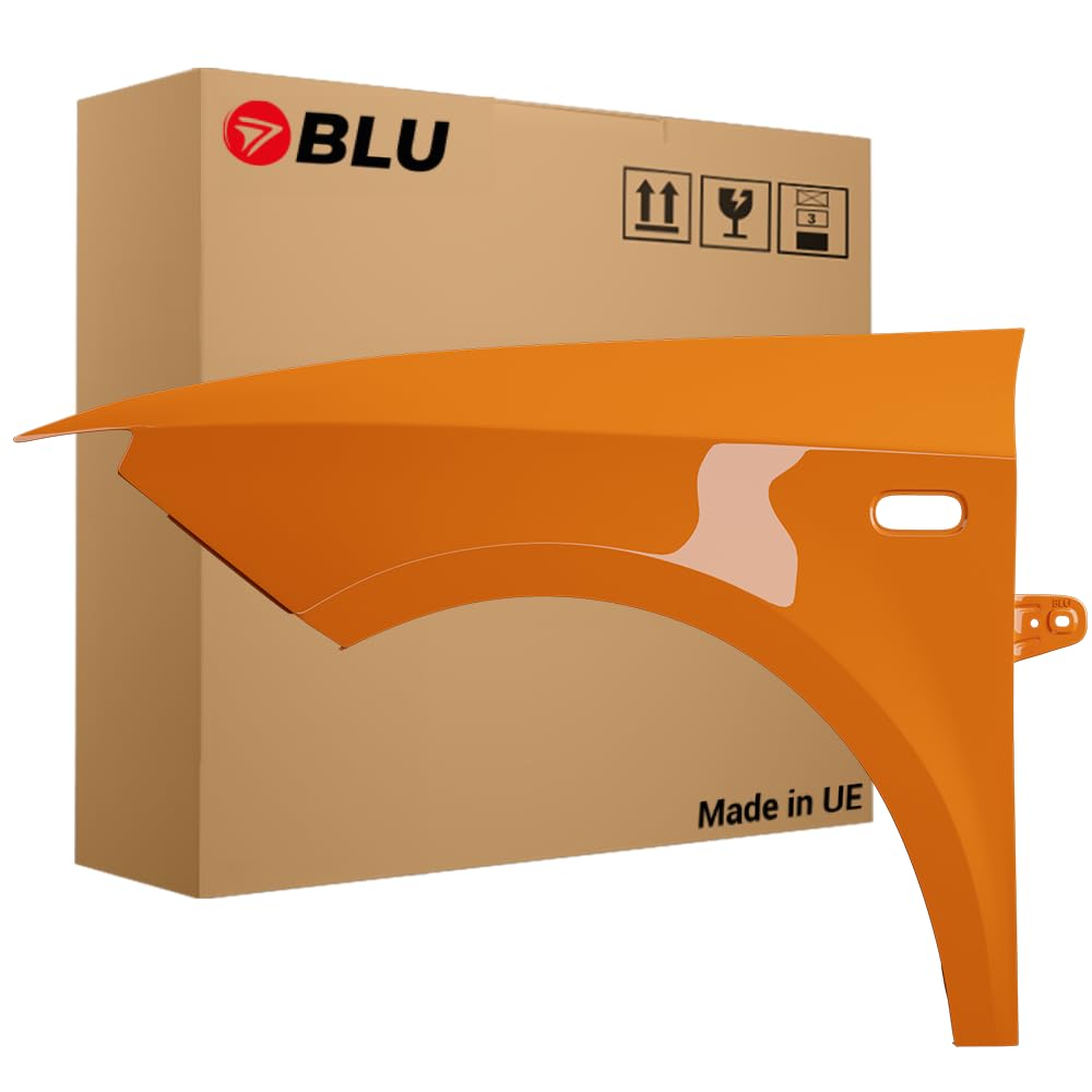 BLU Kotflügel Passend für Seat Ibiza (6J - IV 4. Generation) LP2C Links Orange | 2008-2017 | Vorderseite Vorne | Lackiert | Einbaufertig von BLU