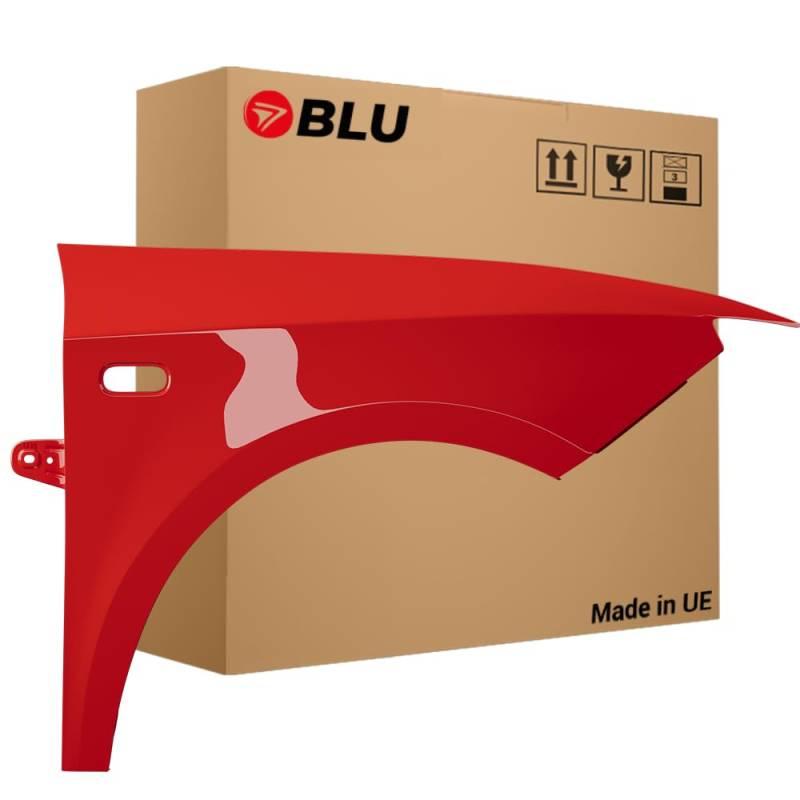 BLU Kotflügel Passend für Seat Ibiza (6J - IV 4. Generation) LS3Z Rechts Rot | 2008-2017 | Vorderseite Vorne | Lackiert | Einbaufertig von BLU