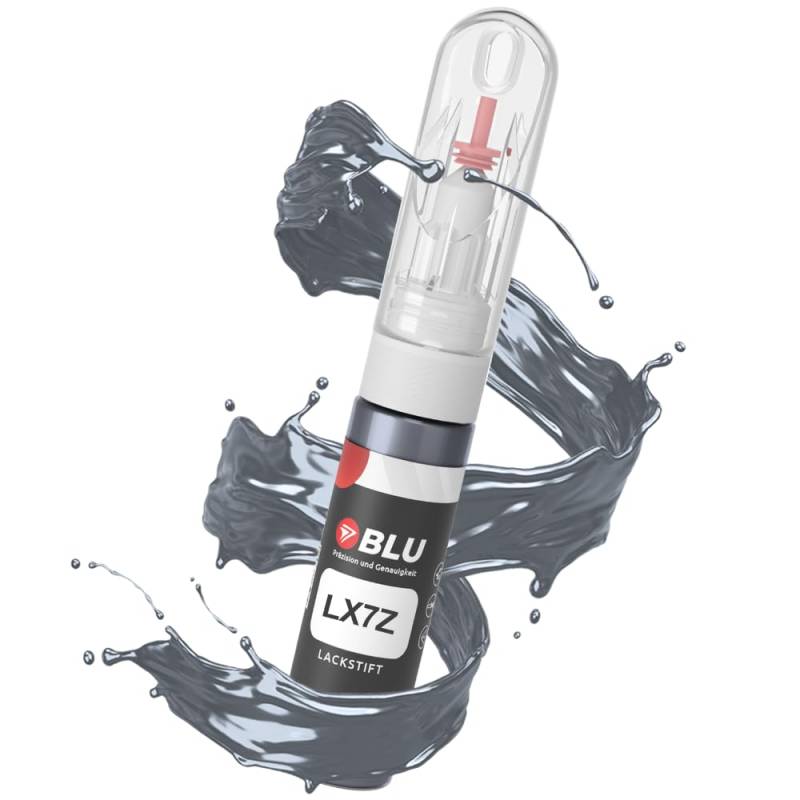 BLU Lackstift Auto kompatibel für Audi LX7Z Silber DELPHINGRAU | Auto Lack Reparatur 2in1 Ausbesserungslack Pinsel + Nadel von BLU