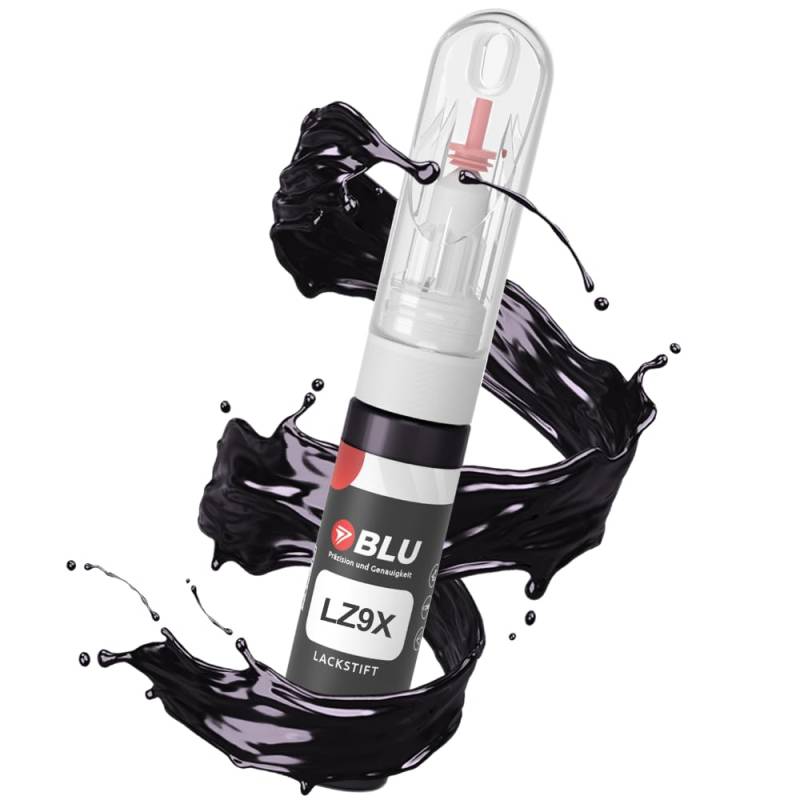 BLU Lackstift Auto kompatibel für Audi LZ9X SCHWARZ KIRSCHSCHWARZ | Auto Lack Reparatur 2in1 Ausbesserungslack Pinsel + Nadel von BLU