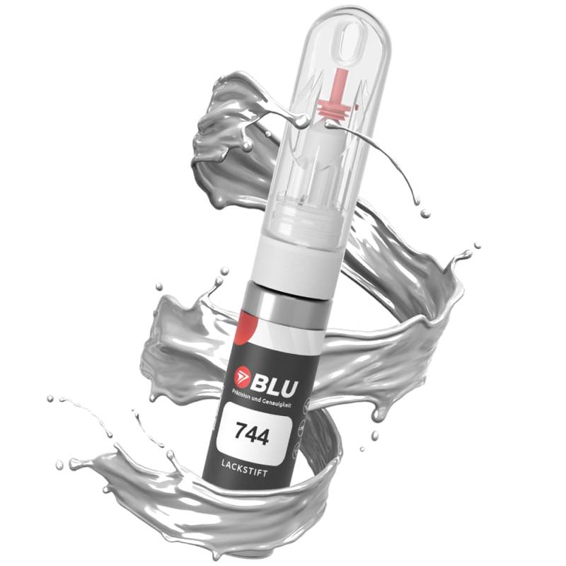 BLU Lackstift Auto kompatibel für BMW 744 Silber BRILLANTSILBER | Auto Lack Reparatur 2in1 Ausbesserungslack Pinsel + Nadel von BLU
