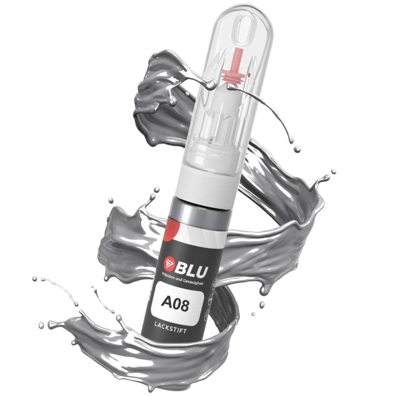 BLU Lackstift Auto kompatibel für BMW A08 Silber Silbergrau | Auto Lack Reparatur 2in1 Ausbesserungslack Pinsel + Nadel von BLU