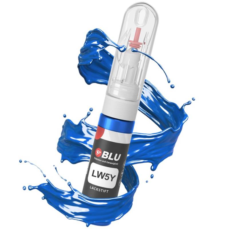BLU Lackstift Auto kompatibel für LW5Y BLAU TECHNOBLAU | Auto Lack Reparatur 2in1 Ausbesserungslack Pinsel + Nadel von BLU