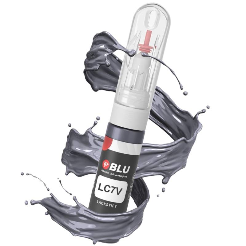 BLU Lackstift Auto kompatibel für VW LC7V PERL Blue Anthracite Pearl | Auto Lack Reparatur 2in1 Ausbesserungslack Pinsel + Nadel von BLU