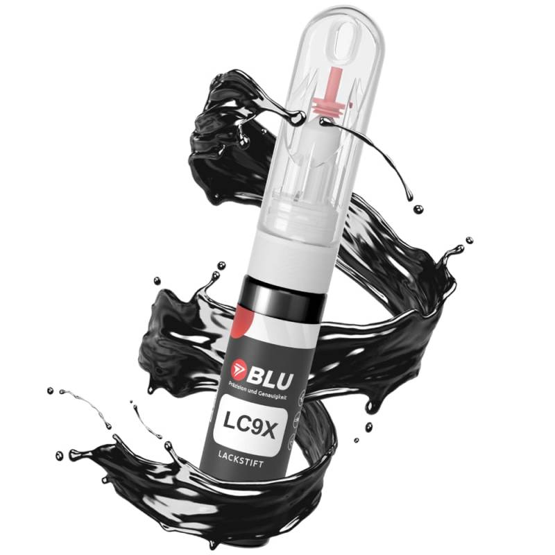 BLU Lackstift Auto kompatibel für VW LC9X SCHWARZ DEEPBLACK | Auto Lack Reparatur 2in1 Ausbesserungslack Pinsel + Nadel von BLU