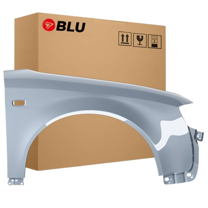 BLU Premium Kotflügel Passend für Audi A4 B6 LY7L Rechts Silber | 2000-2004 | Vorderseite Vorne | Verzinkt & Lackiert | Einbaufertig von BLU