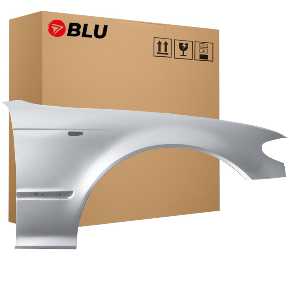 BLU Premium Kotflügel Passend für BMW 3 E46 Lift 354 Rechts Silber | 2001-2005 | Vorderseite Vorne | Verzinkt & Lackiert | Einbaufertig von BLU