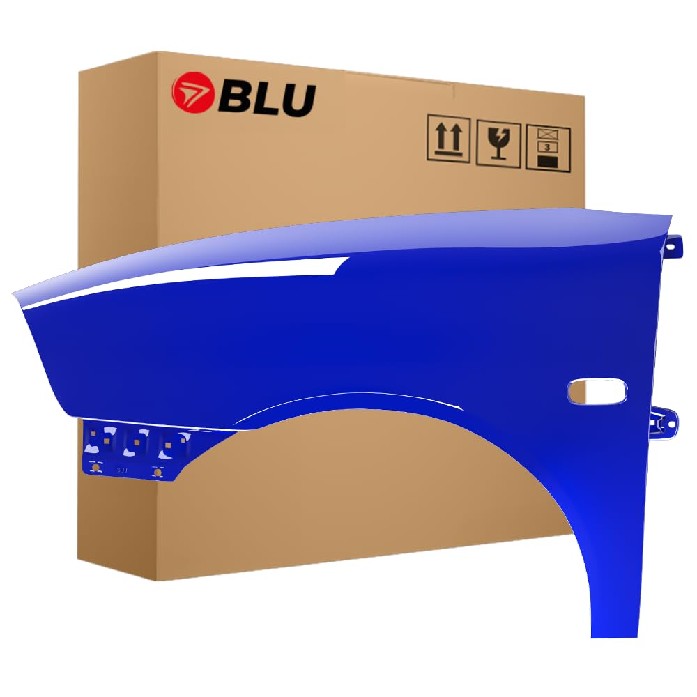 BLU Premium Kotflügel Passend für Seat Ibiza Cordoba (6L - III 3. Generation) LS5G Links Blau | 2002-2008 | Vorderseite Vorne | Verzinkt & Lackiert | Einbaufertig von BLU