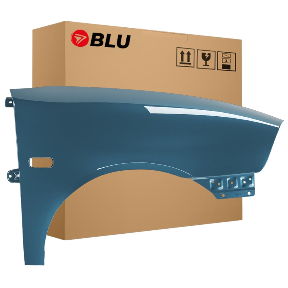 BLU Premium Kotflügel Passend für Seat Ibiza Cordoba (6L - III 3. Generation) LS5Y Rechts Blau | 2002-2008 | Vorderseite Vorne | Verzinkt & Lackiert | Einbaufertig von BLU