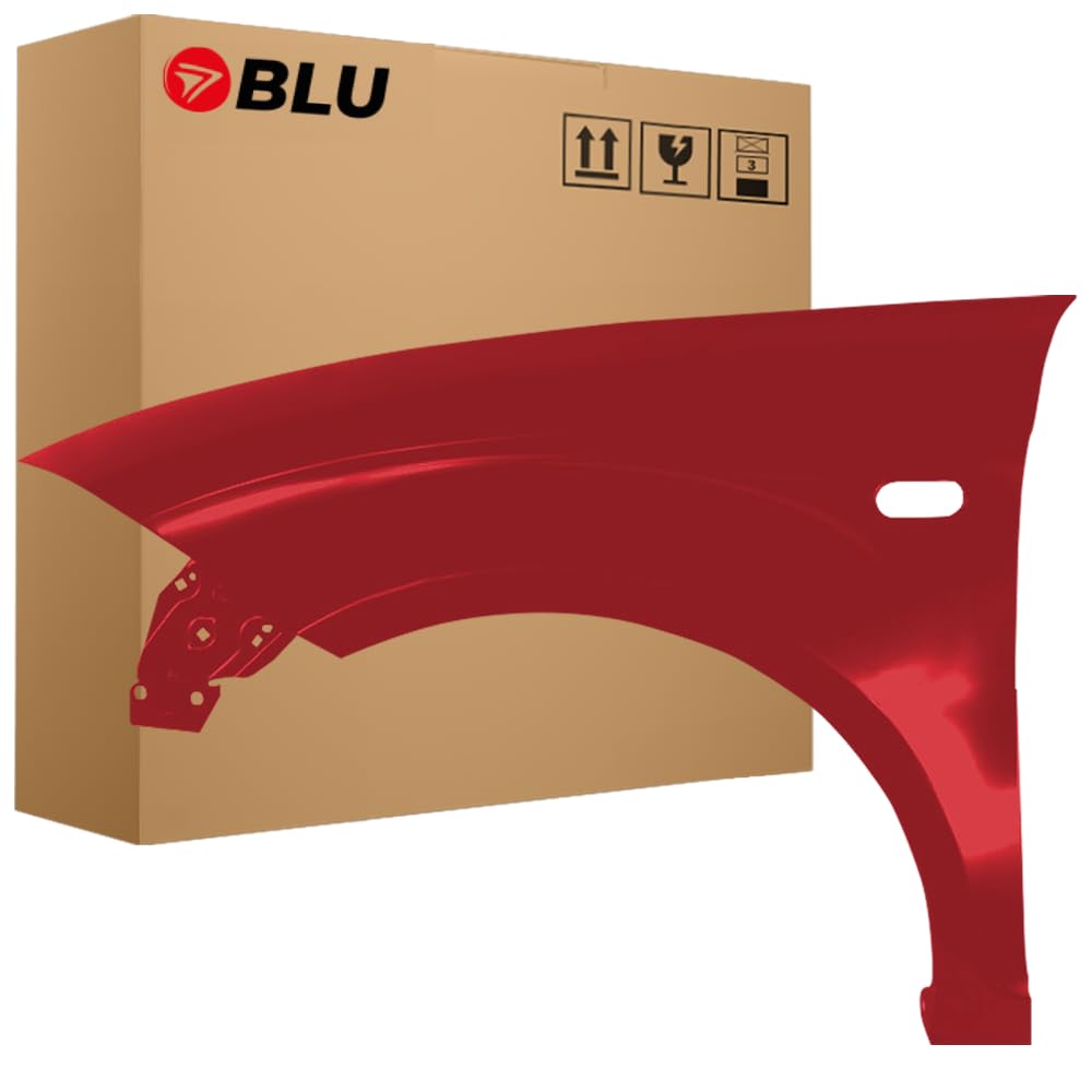 BLU Premium Kotflügel Passend für Seat Toledo III 3 LS3X Links Rot | 2004-2009 | Vorderseite Vorne | Verzinkt & Lackiert | Einbaufertig von BLU