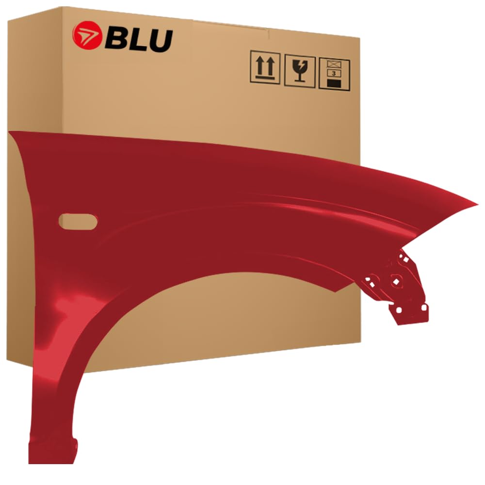 BLU Premium Kotflügel Passend für Seat Toledo III 3 LS3X Rechts Rot | 2004-2009 | Vorderseite Vorne | Verzinkt & Lackiert | Einbaufertig von BLU