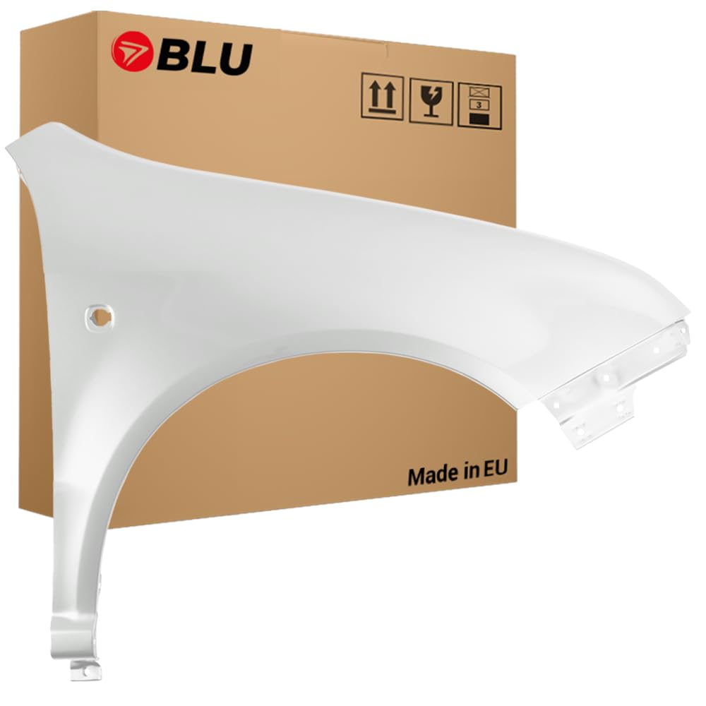 BLU Premium Kotflügel Passend für Skoda Fabia I (6Y) 1026 Rechts Weiss | 1999-2007 | Vorderseite Vorne | Verzinkt & Lackiert | Einbaufertig von BLU