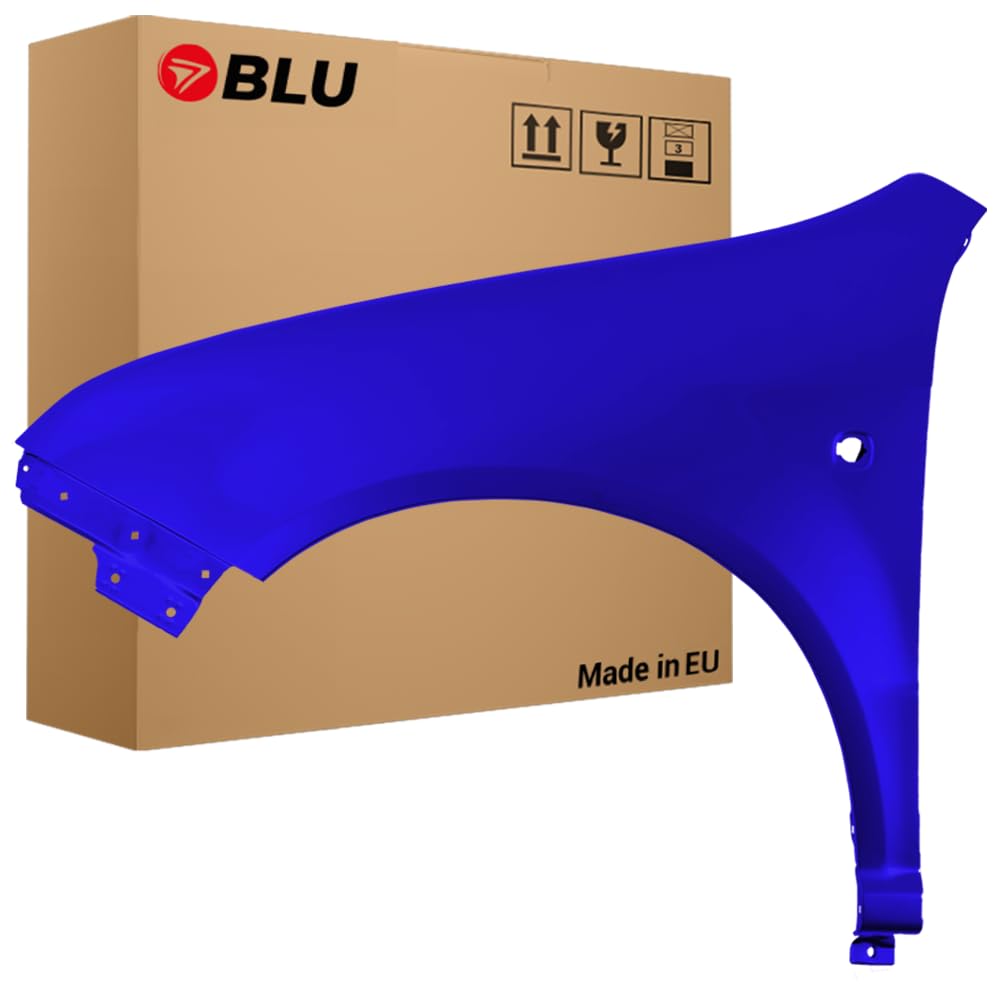 BLU Premium Kotflügel Passend für Skoda Fabia I (6Y) 4590 Links Blau | 1999-2007 | Vorderseite Vorne | Verzinkt & Lackiert | Einbaufertig von BLU