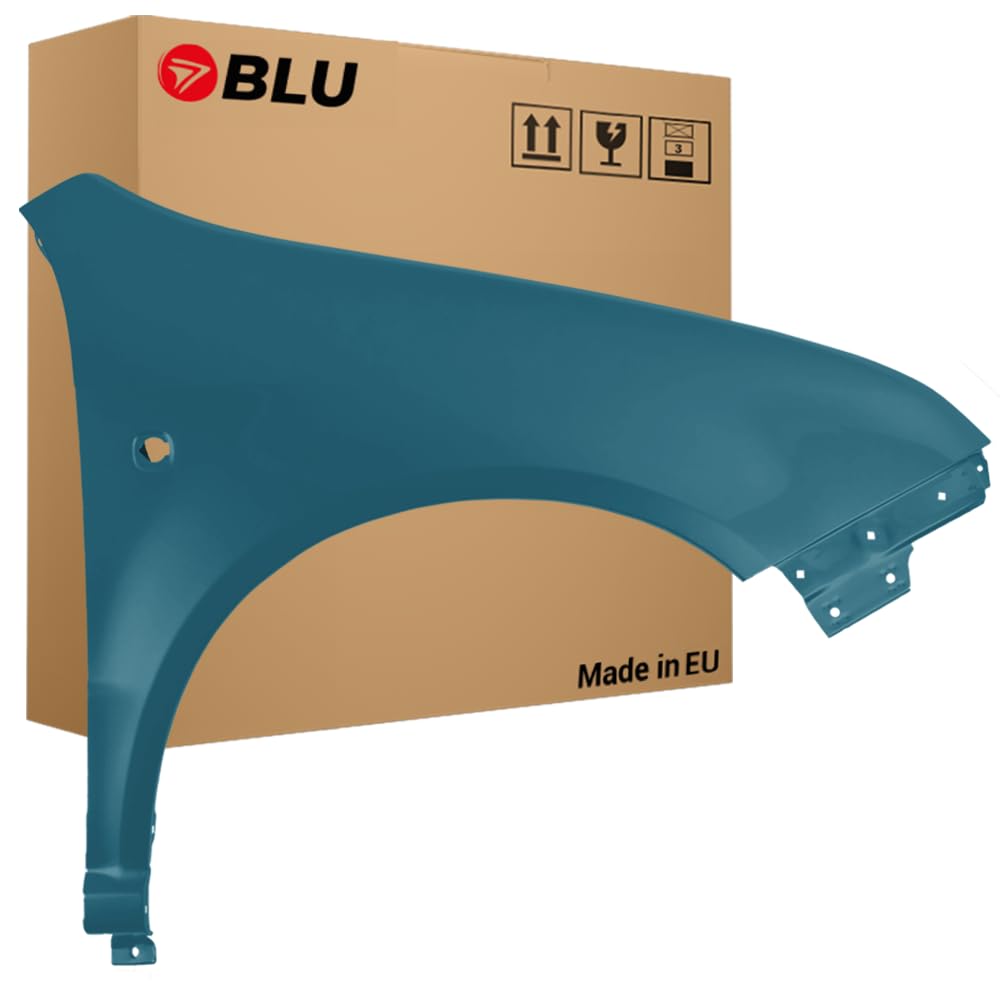 BLU Premium Kotflügel Passend für Skoda Fabia I (6Y) 9432 Rechts Blau | 1999-2007 | Vorderseite Vorne | Verzinkt & Lackiert | Einbaufertig von BLU