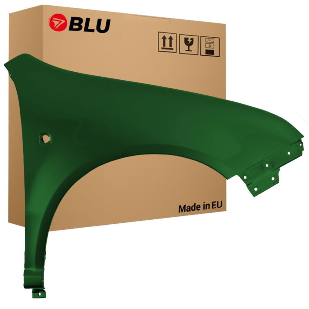 BLU Premium Kotflügel Passend für Skoda Fabia I (6Y) 9570 Rechts Grün | 1999-2007 | Vorderseite Vorne | Verzinkt & Lackiert | Einbaufertig von BLU
