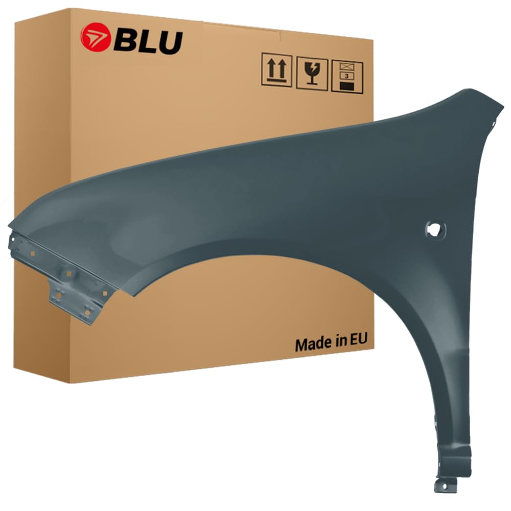 BLU Premium Kotflügel Passend für Skoda Fabia I (6Y) LF7V Links Grau | 1999-2007 | Vorderseite Vorne | Verzinkt & Lackiert | Einbaufertig von BLU