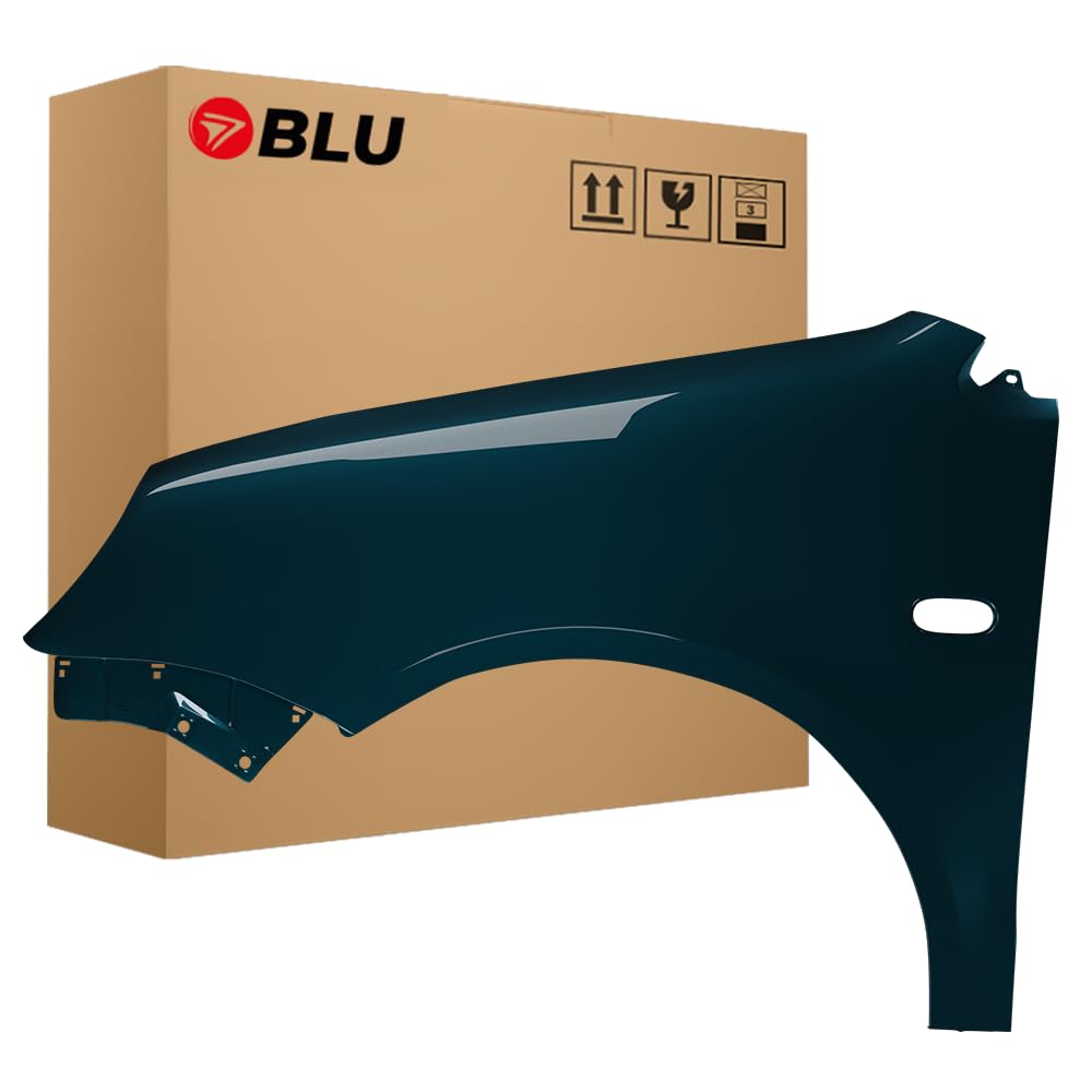 BLU Premium Kotflügel Passend für VW Volkswagen 9N IV 4 LC6X Links Blau | 2001-2005 | Vorderseite Vorne | Verzinkt & Lackiert | Einbaufertig von BLU