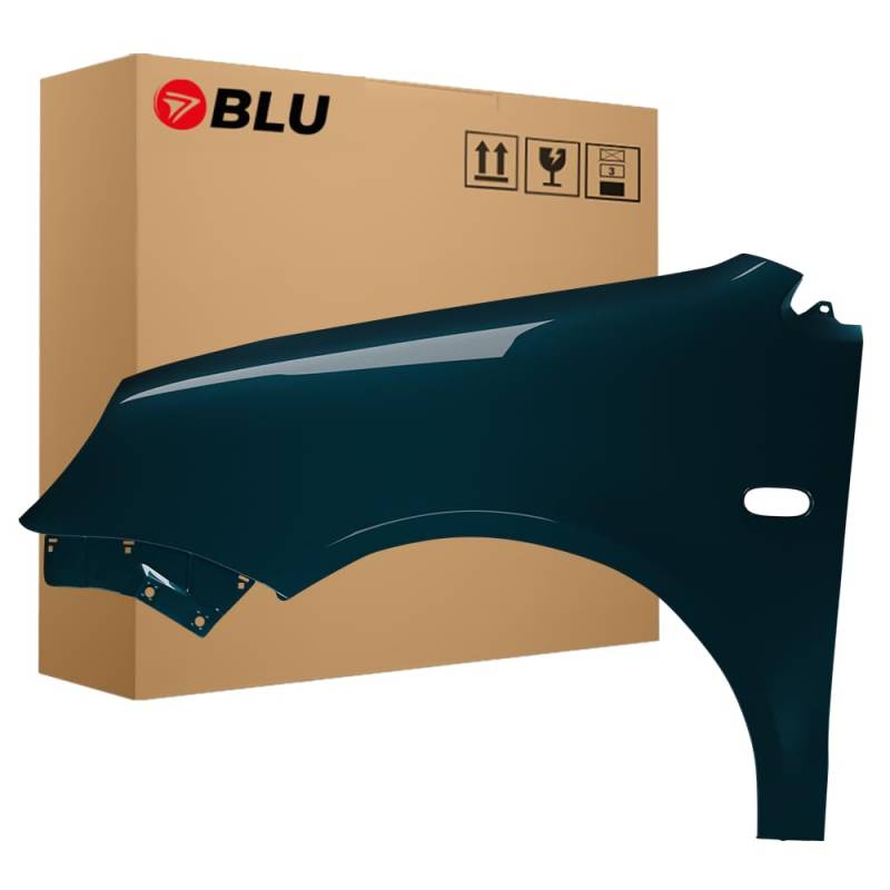 BLU Premium Kotflügel Passend für VW Volkswagen 9N IV 4 LC6X Links Blau | 2001-2005 | Vorderseite Vorne | Verzinkt & Lackiert | Einbaufertig von BLU