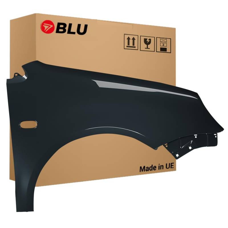 BLU Premium Kotflügel Passend für VW Volkswagen 9N IV 4 LC7V Rechts Grau | 2001-2005 | Vorderseite Vorne | Verzinkt & Lackiert | Einbaufertig von BLU