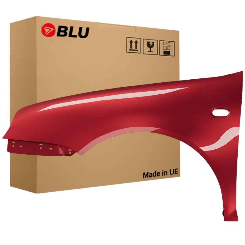 BLU Premium Kotflügel Passend für VW Volkswagen Golf IV 4 LC3K Links Rot | 1997-2006 | Vorderseite Vorne | Verzinkt & Lackiert| Einbaufertig von BLU