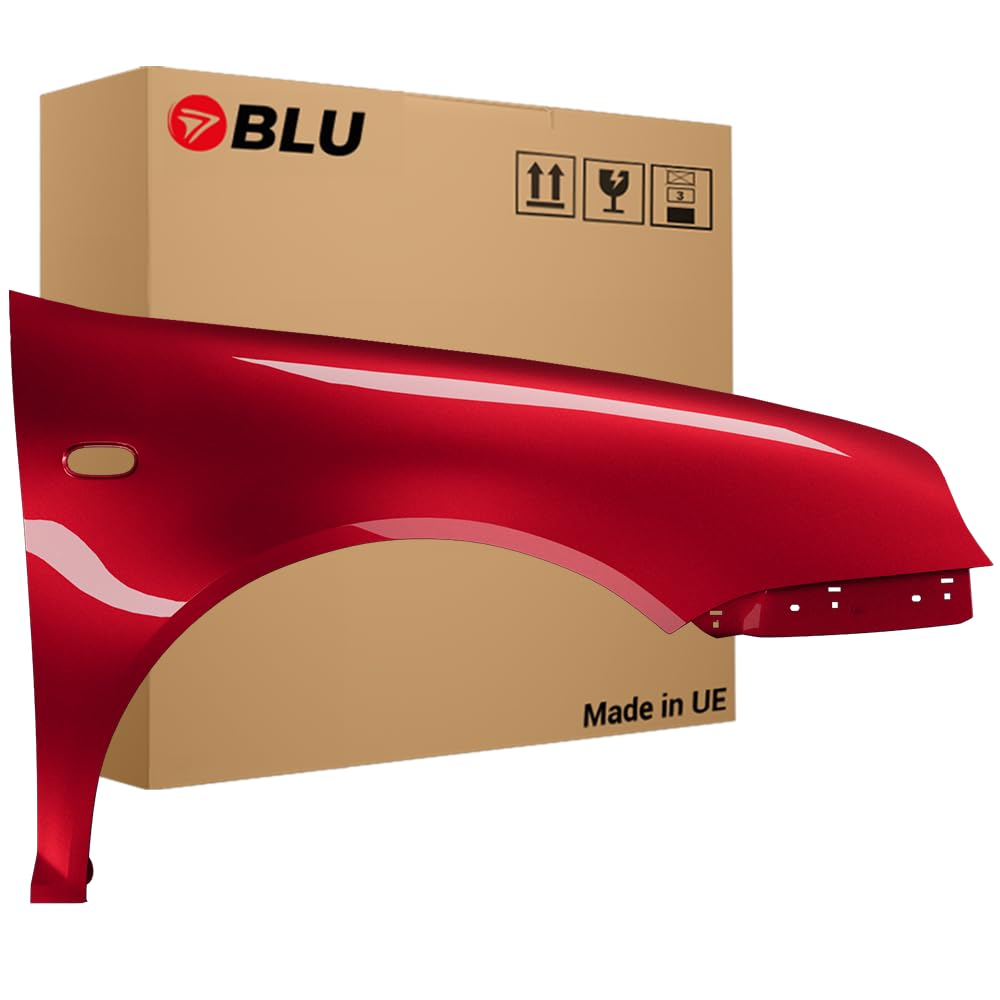 BLU Premium Kotflügel Passend für VW Volkswagen Golf IV 4 LC3X Rechts Rot | 1997-2006 | Vorderseite Vorne | Verzinkt & Lackiert | Einbaufertig von BLU