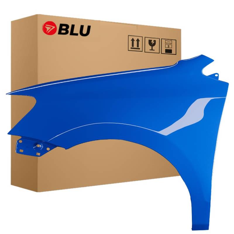 BLU Premium Kotflügel Passend für VW Volkswagen Polo 6R1 LD5E Links Blau | 2009-2017 | Vorderseite Vorne | Verzinkt & Lackiert | Einbaufertig von BLU