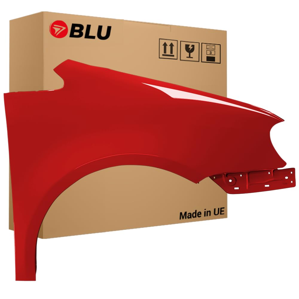 BLU Premium Kotflügel Passend für VW Volkswagen Touran 1T1 LY3D Rechts Rot | 2003-2006 | Vorderseite Vorne | Verzinkt & Lackiert | Einbaufertig von BLU