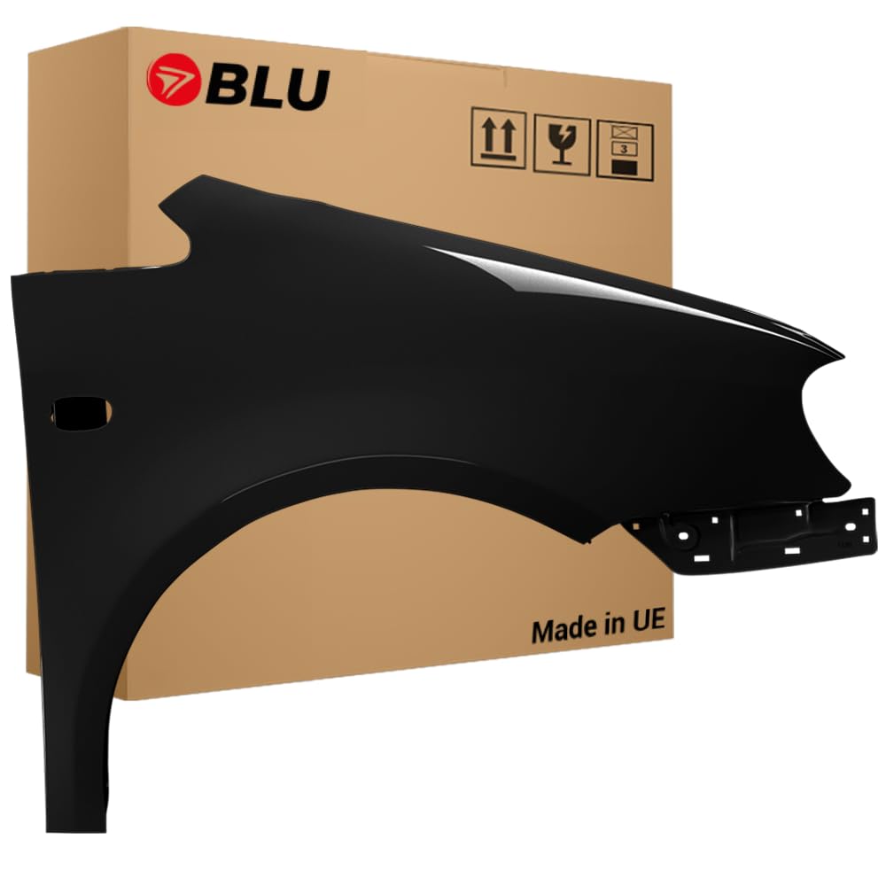 BLU Premium Kotflügel Passend für Volkswagen Caddy III 3 2K LC9Z Rechts Schwarz | 2004-2010 | Vorderseite Vorne | Verzinkt & Lackiert | Einbaufertig von BLU