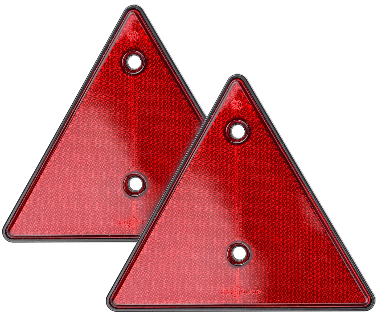 2 Stück Reflektor Anhänger kfz Dreieck-Rückstrahler 15 cm Dreiecksreflektor Rote Katzenauge Reflektor Rückstrahler für Anhänger LKW Pritsche Wohnwagen Auto Hänger von BLUESEABUY