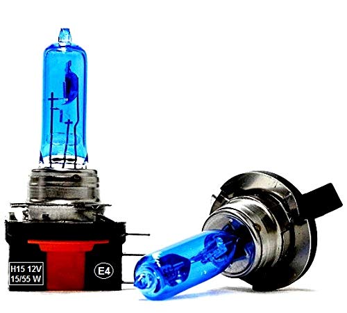 BLUETECH 2 Stück H15 XENON POWER BLUE 9500Kelvin 15/55 Watt 12 Volt PGJ23t-1 Fassung mit E Prüfzeichen und STVZO Zulassung von BLUETECH