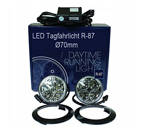 BLUTECH 2 x 4 CRED LED Tagfahrlichter rund Ø 70-90 mm. ECE R87 mit Steuerung uns StVO Zulassung von BLUETECH