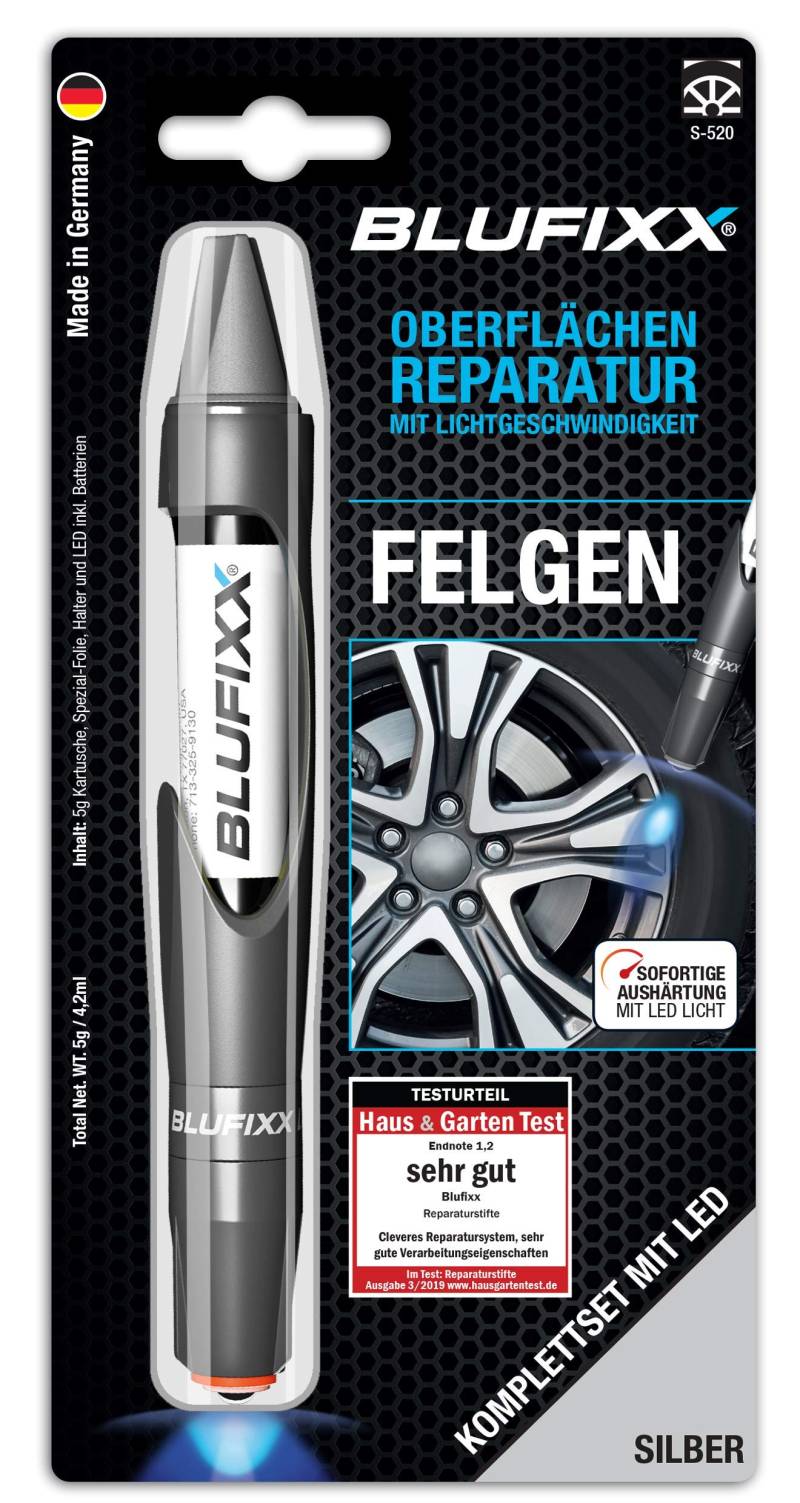BLUFIXX Smart-Repair Spezial Set (KFZ Felgen) MGS Silber DE von BLUFIXX
