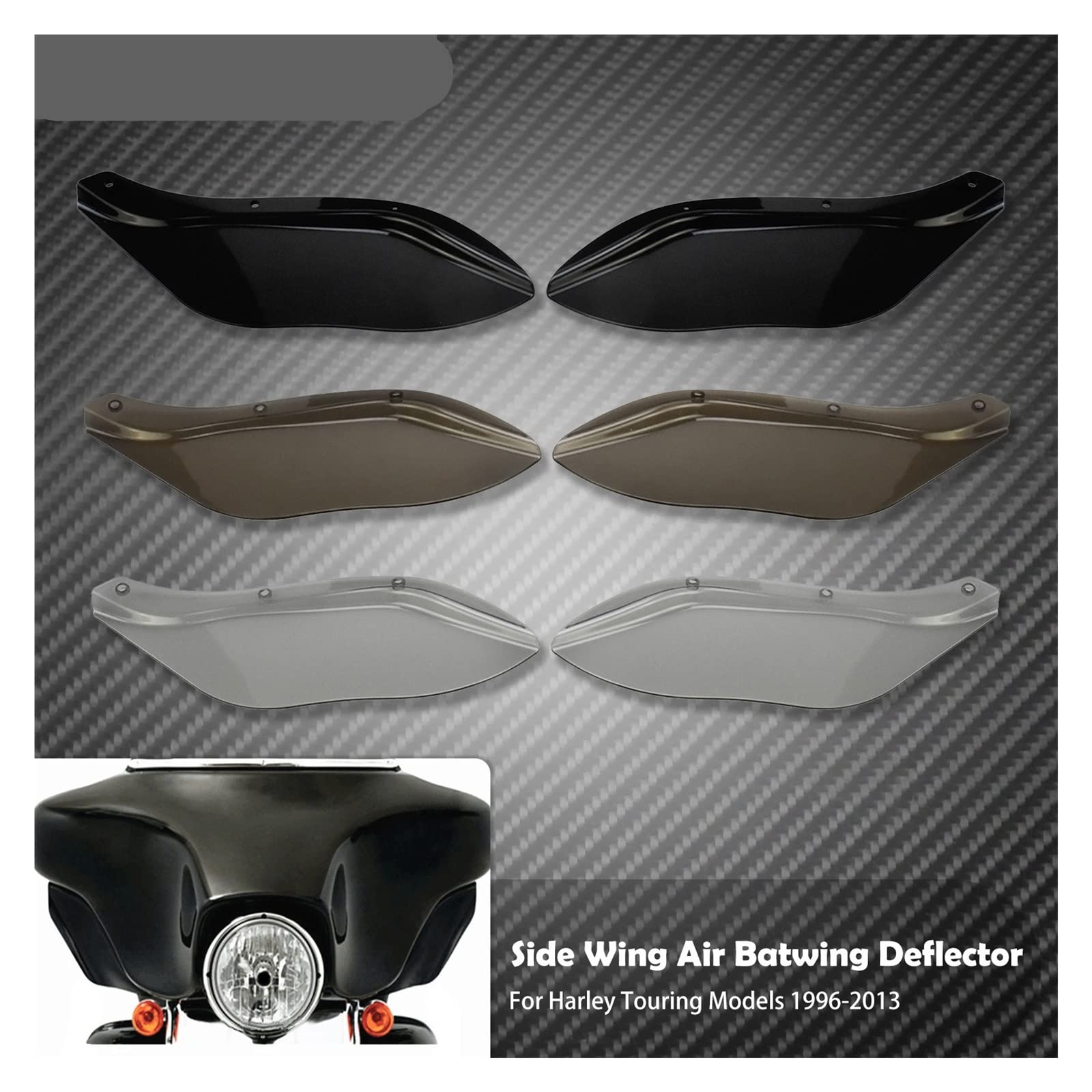 BLUVEY Motorrad Windabweiser Für H.a.r.l.e.y Touring Street Glide Road King Electra FLHX 1996-2013 Motorrad Batwing Windabweiser Verkleidung Seite Windschutzscheibe Kunststoff BLUVEY Motorrad Windabweiser Für H.a.r.l.e.y Touring Street Glide Road King Electra FLHX 1996-2013 Motorrad Batwing Windabweiser Verkleidung Seite Windschutzscheibe Kunststoff von BLUVEY