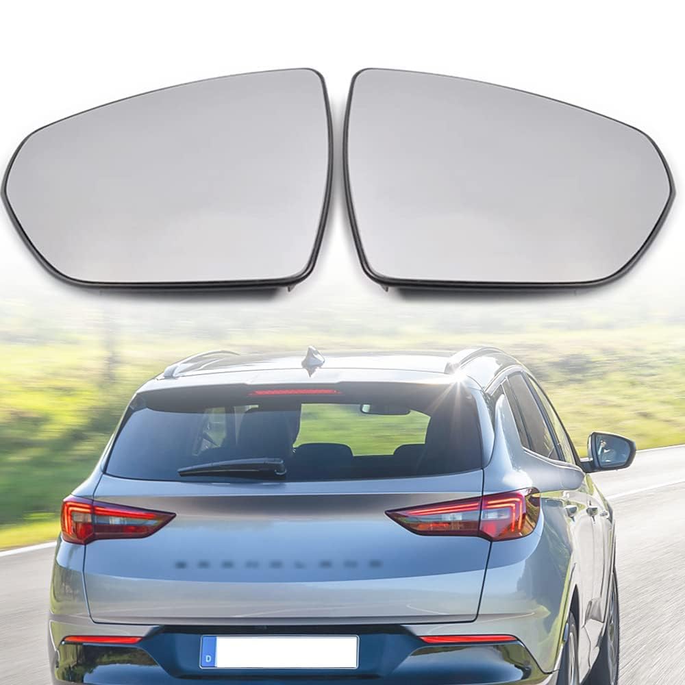 Auto Tür Seite Rückspiegel Glas Objektiv Beheizte Spiegel für Opel Vauxhall Grandland X 2017-2022,Auto Heizung Rückspiegel Objektiv,B-Right von BLuvos