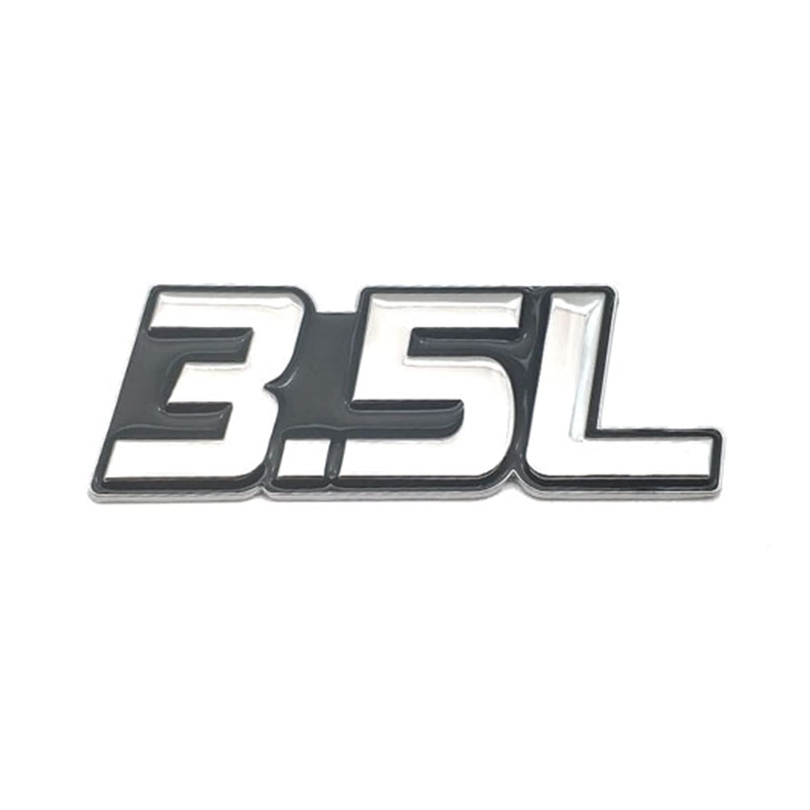 BMINO Auto Styling Metall 3.5L Buchstabe Logo Emblem 3D Aufkleber Aufkleber Autozubehör Logo-Aufkleber (Color : Silver with B) von BMINO