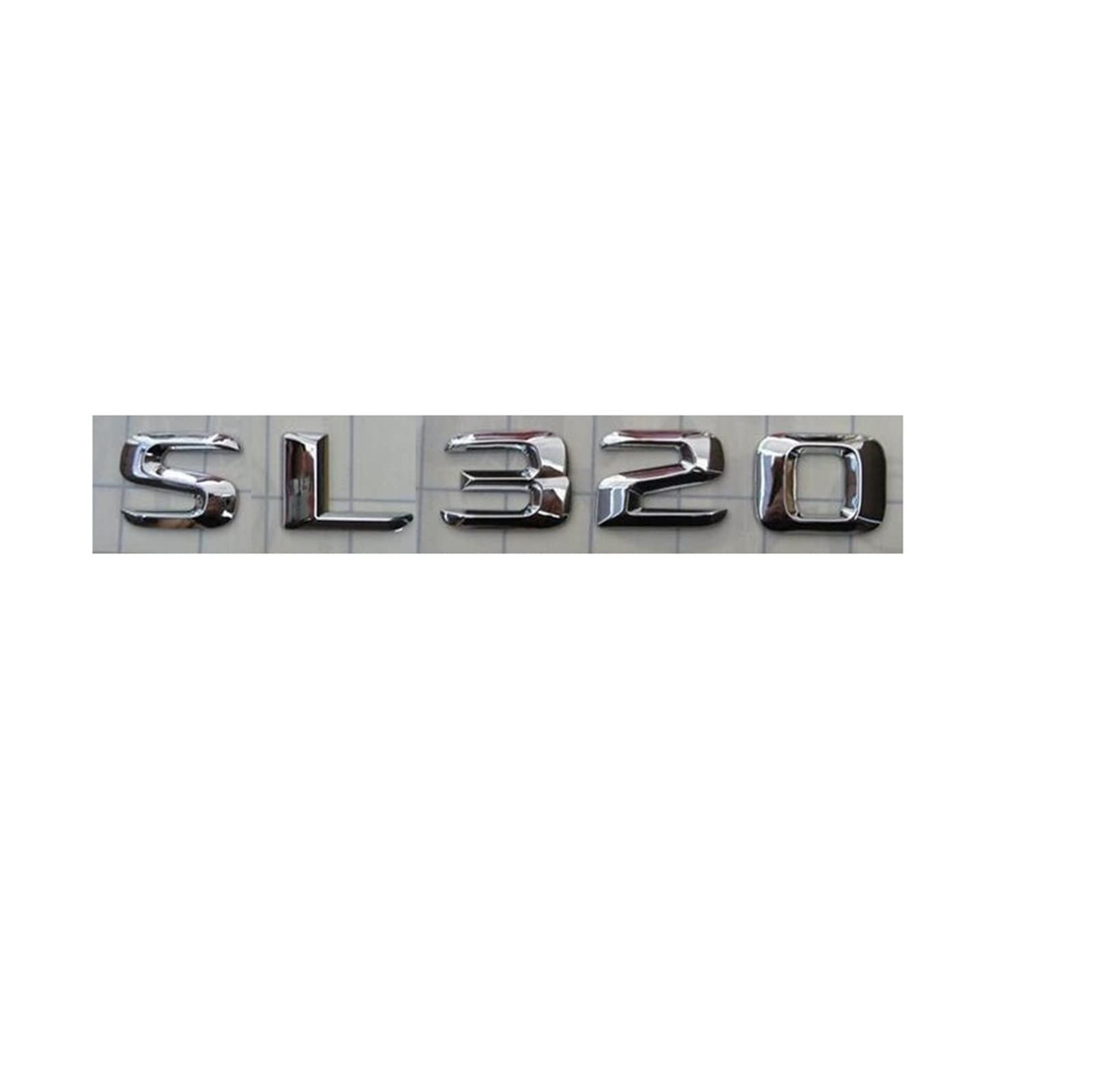 BMINO Chrom 3D ABS Kunststoff Kofferraum Hinten Buchstaben Abzeichen Emblem Aufkleber Aufkleber Kompatibel mit Mercedes Benz SL Klasse SL320 Logo-Aufkleber von BMINO