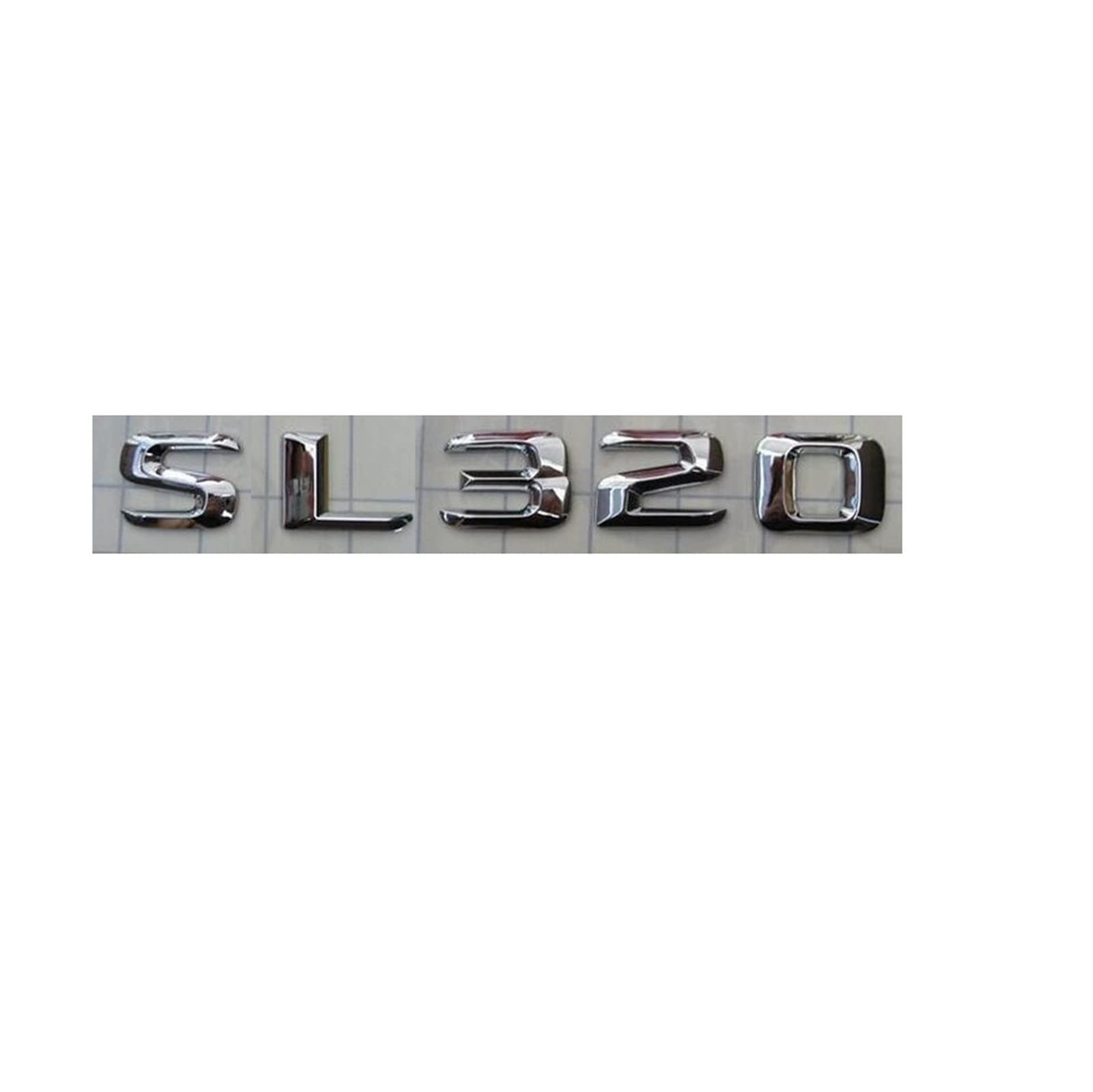 BMINO Chrom 3D ABS Kunststoff Kofferraum Hinten Buchstaben Abzeichen Emblem Aufkleber Aufkleber Kompatibel mit Mercedes Benz SL Klasse SL320 Logo-Aufkleber BMINO Chrom 3D ABS Kunststoff Kofferraum Hinten Buchstaben Abzeichen Emblem Aufkleber Aufkleber Kompatibel mit Mercedes Benz SL Klasse SL320 Logo-Aufkleber von BMINO