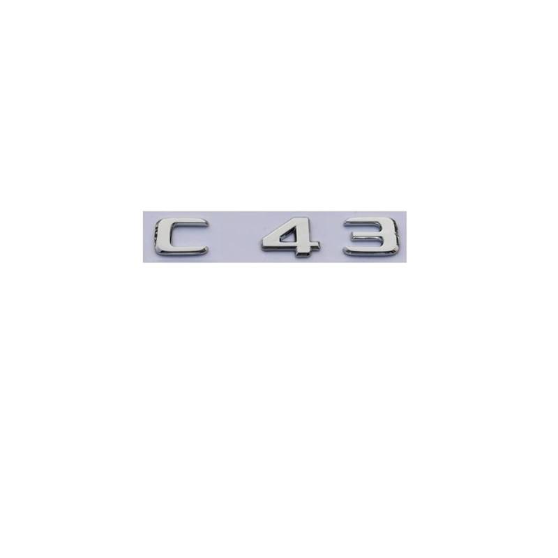 BMINO Chrom-ABS-Rückenkoffer-Buchstaben-Abzeichen-Abzeichen-Emblem-Emblem-Aufkleber, passend for Mercedes Benz C43 AMG 2017+ Logo-Aufkleber (Size : AMG) von BMINO