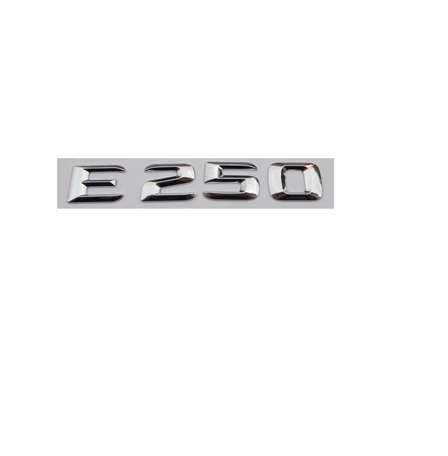 BMINO Chrom E 250" Cartrunk Heckbuchstaben Wörter Number Abzeichen Emblem Embleme Aufkleber Aufkleber Kompatibel for Mercedes Benz E Klasse E250 Logo-Aufkleber von BMINO