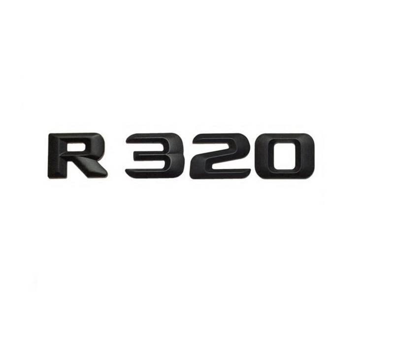 BMINO Matt Black R 320" Auto-Kofferraum-Hinterbuchstaben Words Number Abzeichen Emblem Aufkleber Aufkleber Kompatibel for Mercedes Benz R Klasse R320 Logo-Aufkleber von BMINO