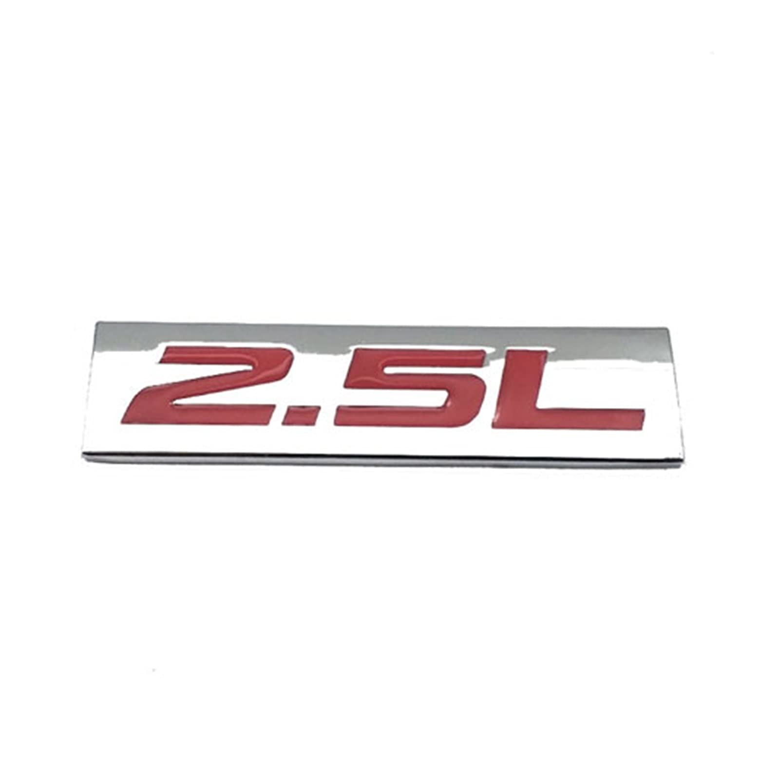 BMINO Metallauto Styling 2.5L Auto Abzeichen Kofferraum Seite Turbo Emblem 3D Aufkleber Aufkleber Autozubehör Logo-Aufkleber (Color : Silver with Red) von BMINO